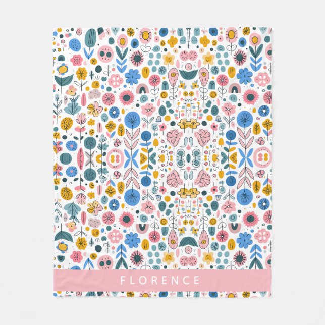 Blossoming Tales Personalised Name Blanket (Front)