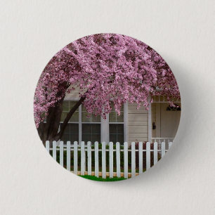 Blossoming Tree in the Suburbs 6 Cm Round Badge