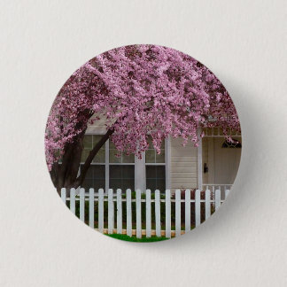 Blossoming Tree in the Suburbs 6 Cm Round Badge
