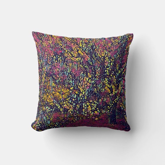 Blossoming Tree Stylised Throw Pillow (Front)
