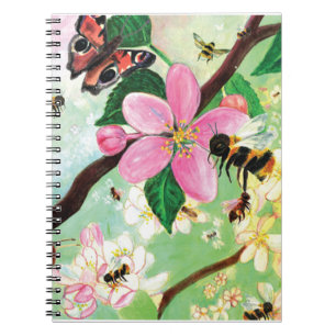 Blossoming Tree with Bees Notebook