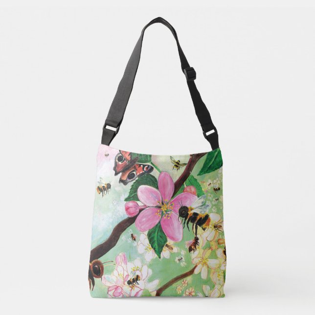 Blossoming Trees for Bees and Other Pollinators Crossbody Bag (Front)