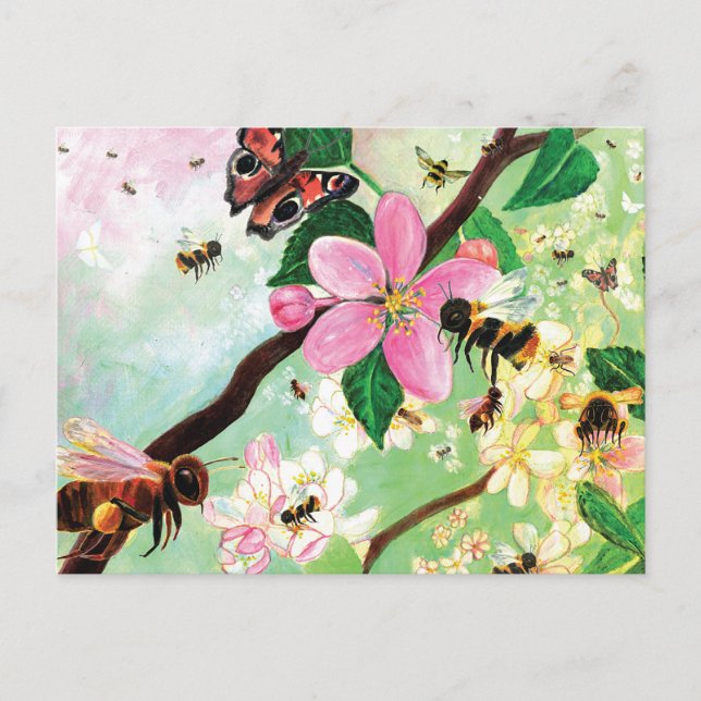 Blossoming Trees for Bees and Other Pollinators  Postcard (Front)