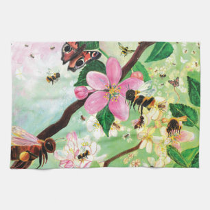Blossoming Trees for Bees and Other Pollinators Tea Towel