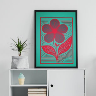 Blossoming Whimsy: Retro Floral Poster