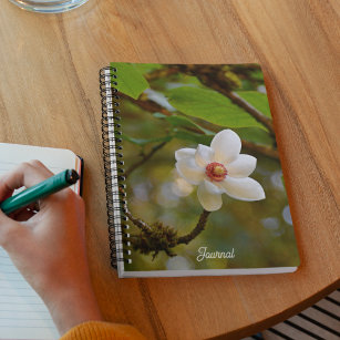 Blossoming White Magnolia Floral Notebook