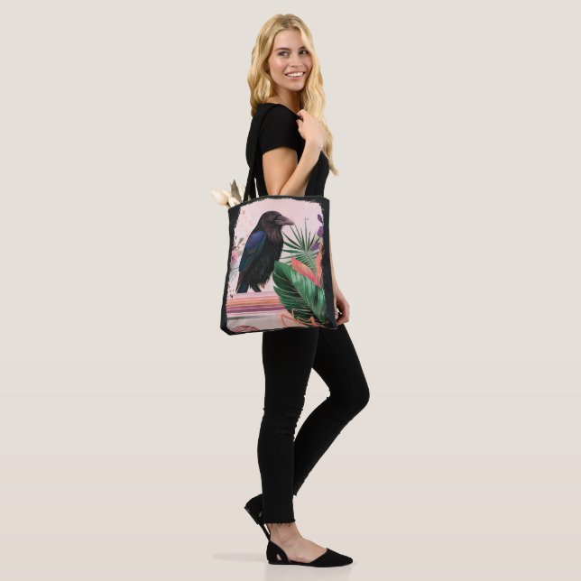 BlossomRaven in Tropical Garden Tote Bag (On Model)