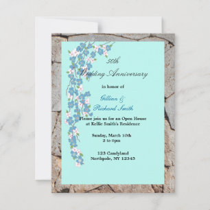 Blossoms 50th Wedding Anniversary Invitation