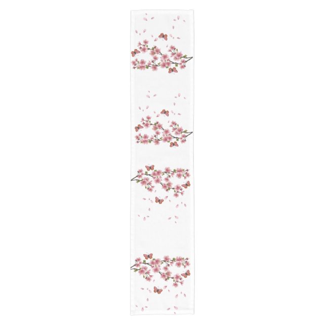Blossoms and butterflies short table runner (Front)