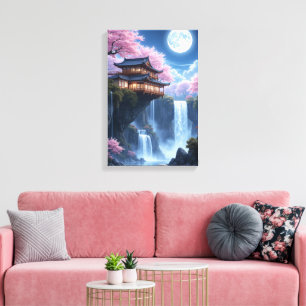 Blossoms and Moonlit Waters Canvas Print