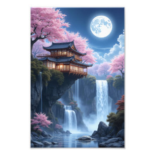 Blossoms and Moonlit Waters Photo Print