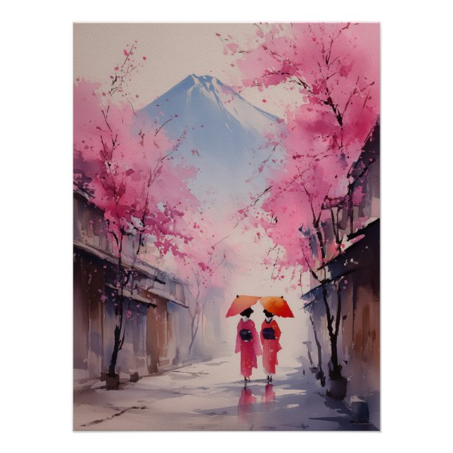 Blossoms and Silence – Stroll Beneath the Sakura Poster (Front)