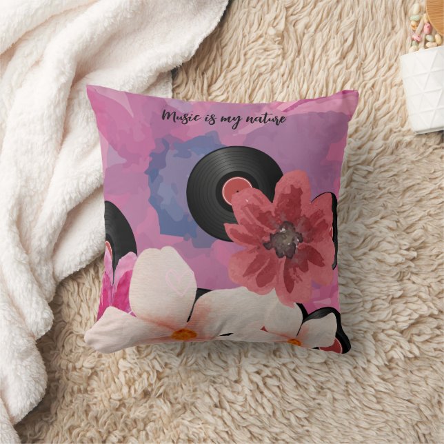 Blossoms and Vinyl  Cushion (Blanket)