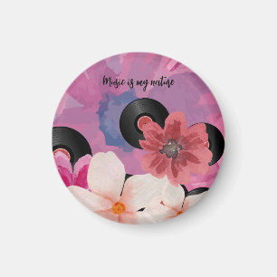 Blossoms and Vinyl Magnet
