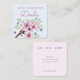 Blossoms Berries Doula  Square Business Card
