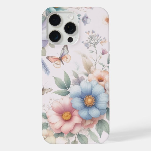 Blossoms & Butterflies iPhone Case (Back)
