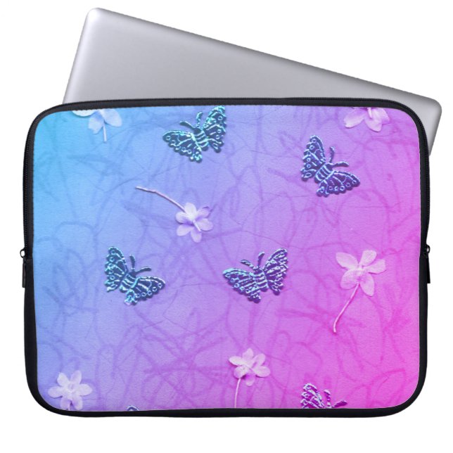 Blossoms & Butterflies Laptop Sleeve (Front)