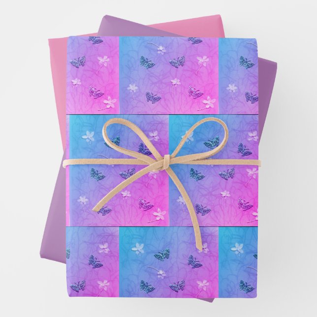 Blossoms & Butterflies  Wrapping Paper Sheet (In situ)