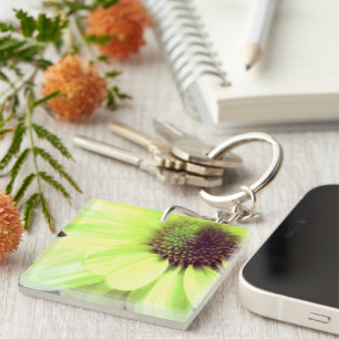 Blossoms Daisy Flowers Peace Love Nature Destiny Key Ring