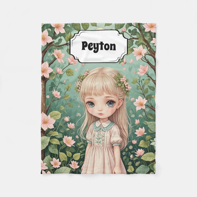 Blossom's Embrace Personalised Fleece Blanket (Front)