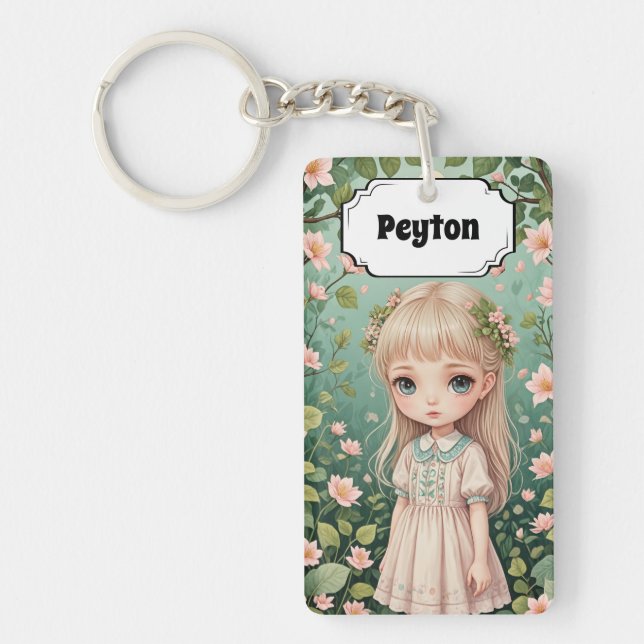 Blossom's Embrace Personalised Key Ring (Front)