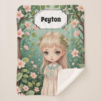 Blossom's Embrace Personalised Sherpa Blanket