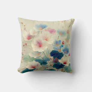 Blossoms in Bloom – Soft Pastel Botanical Art #1 Cushion