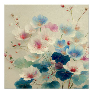 Blossoms in Bloom – Soft Pastel Botanical Art #1 Poster