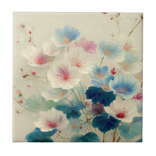 Blossoms in Bloom – Soft Pastel Botanical Art #1 Tile