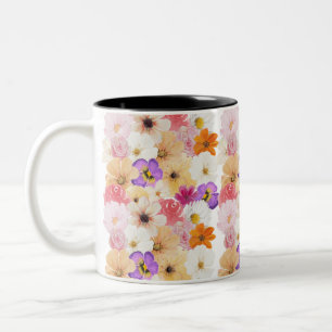 Blossoms in Harmony: A Symphony of Colours Two-Tone Coffee Mug