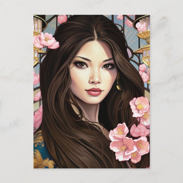 Blossoms of Elegance Holiday Postcard (Front)