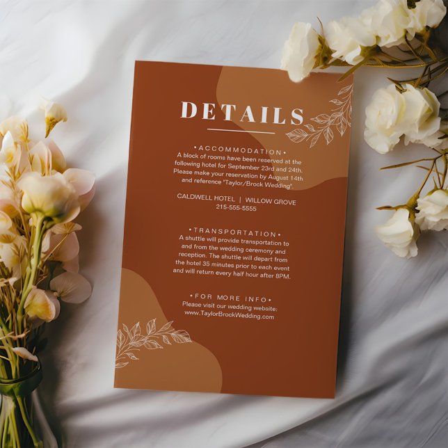 Blossoms of Love : Simple Abstract Leaves Details Enclosure Card (Creator Uploaded)