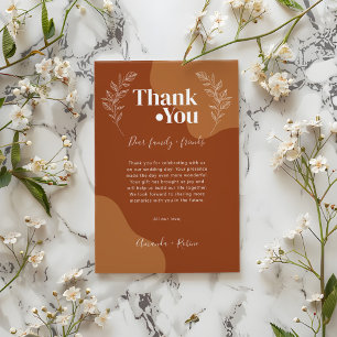 Blossoms of Love : Simple Abstract Leaves Thank You Card