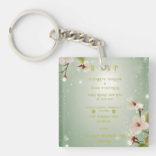 Blossoms of Love" Wedding Invitation Collection Key Ring