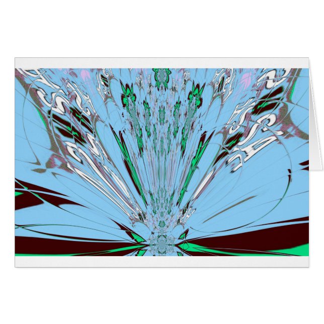 Blossoms of Serenity: Beautiful Aqua Blue Floral  (Front Horizontal)