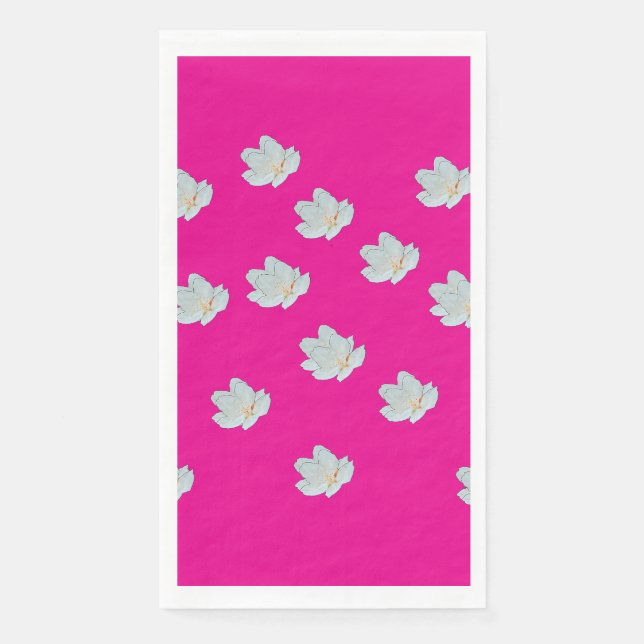 Blossoms On Hot Pink  Napkin (Front)