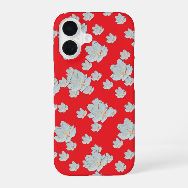 Blossoms On Red      iPhone 16 Case (Back)