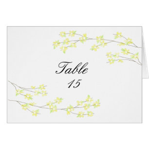 Blossoms Table Seating Card - Yellow Blossoms