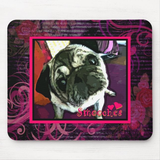 Blossum Pug Mousepad (Front)