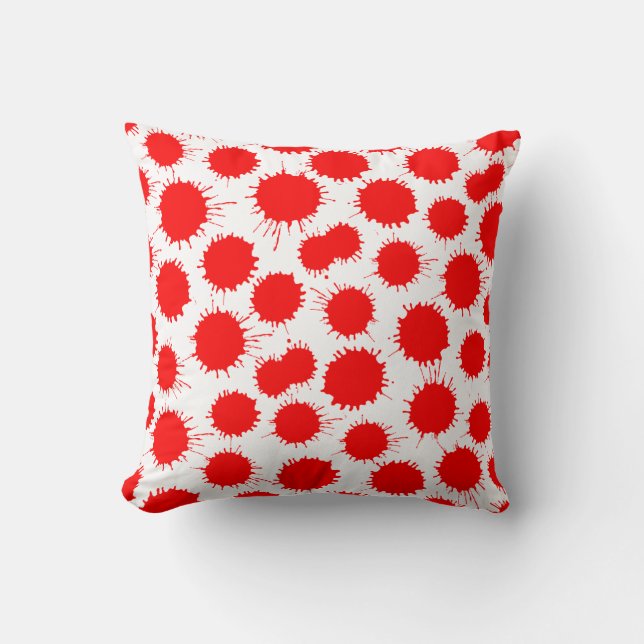 Blot Pattern - Red on White Cushion (Front)