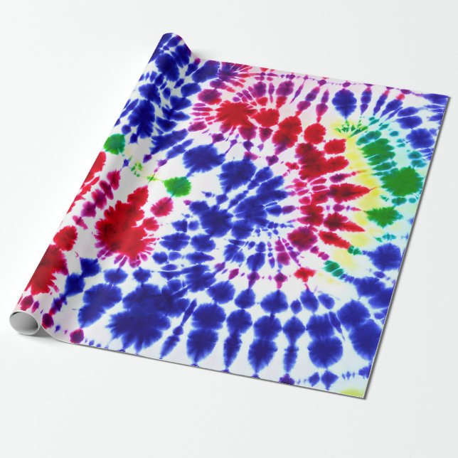 Blotchy Batik Tie Dye Abstract Textile Art  Wrapping Paper (Unrolled)
