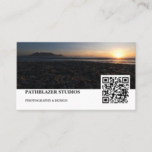 Blouberg Beach Table Mountain Sunset Business Card (Front)