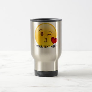 Blow a kiss emoji mug - add your own text