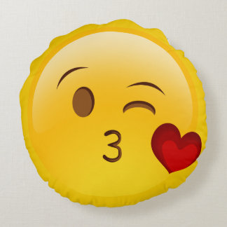 Blow a kiss emoji pillow