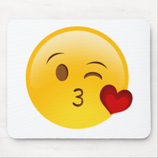 Blow a kiss emoji sticker mouse mat