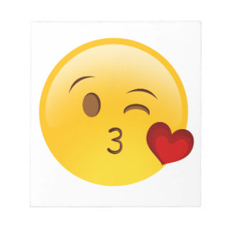 Blow a kiss emoji sticker notepad
