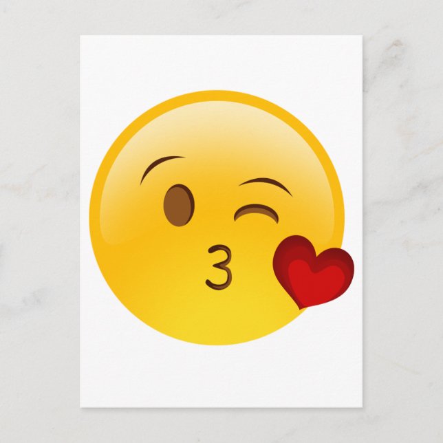 Blow a kiss emoji sticker postcard (Front)
