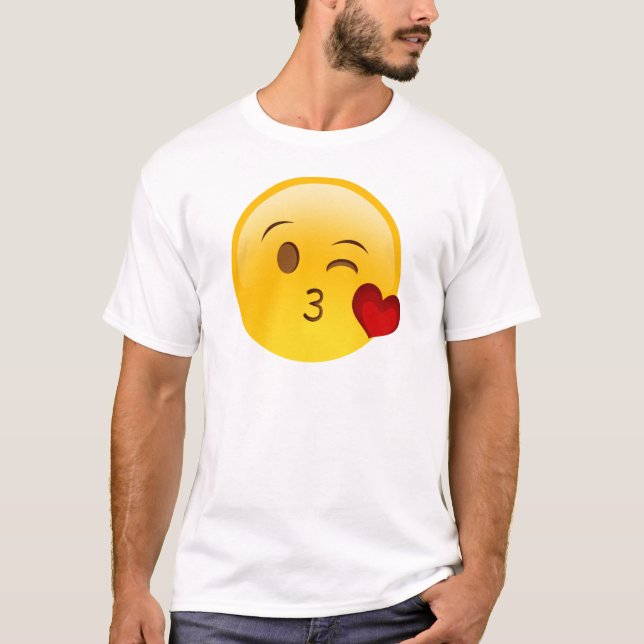 Blow a kiss emoji sticker T-Shirt (Front)