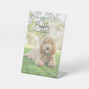 Blow Bubbles for my Pawrents, Wedding Day Send off Pedestal Sign