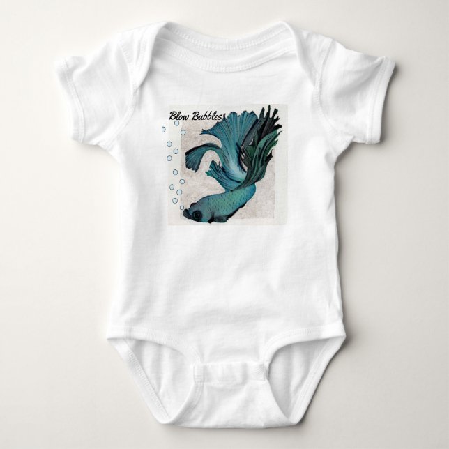 Blow Bubbles Gerber Baby Onsie Betta Fish Bodysuit (Front)